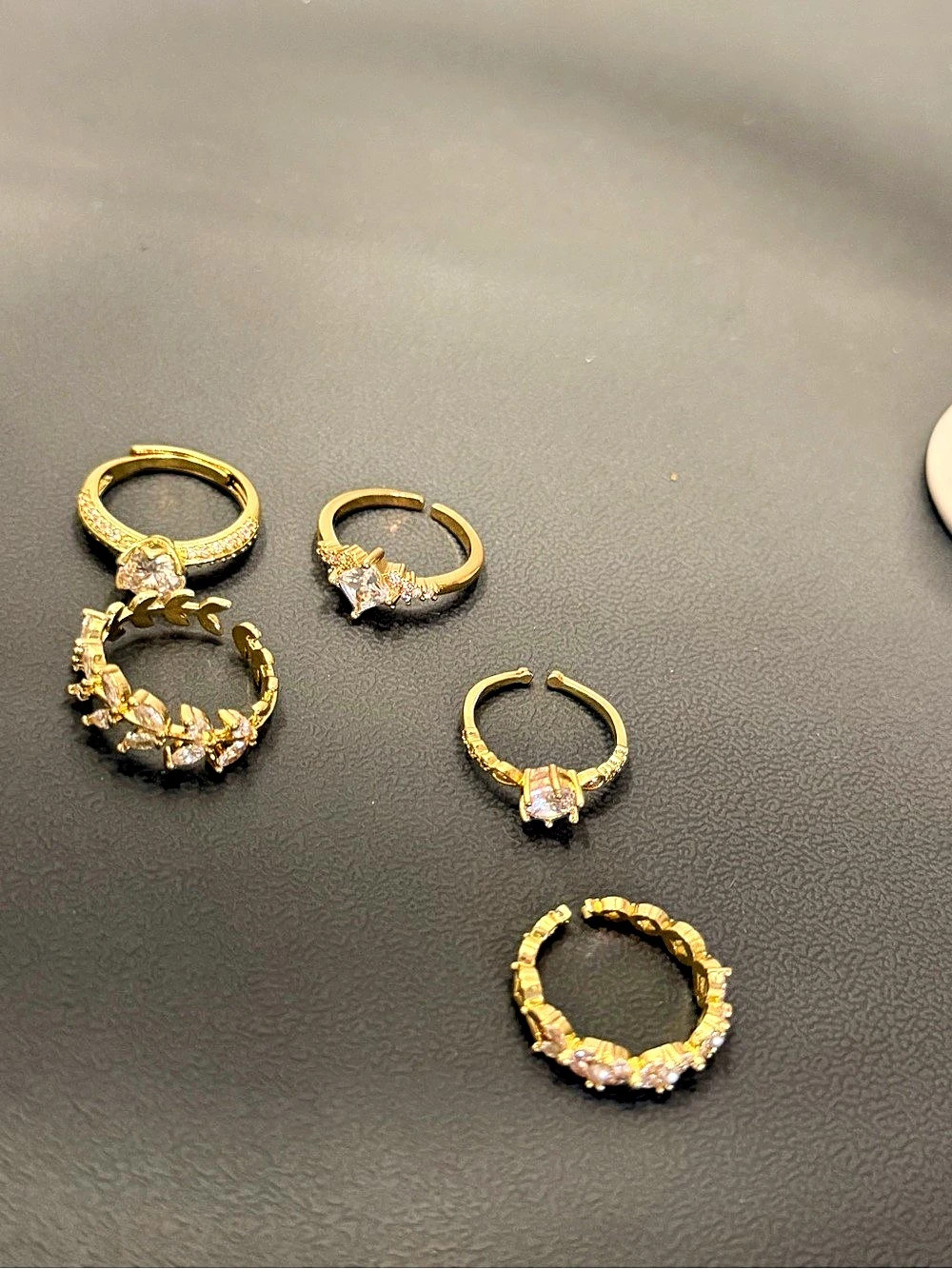 Gold-Tone Statement Ring Set Like New